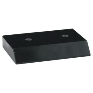 Black 3 1/8" x 5" 2-Hole Countersunk Slant Front Trophy Marble