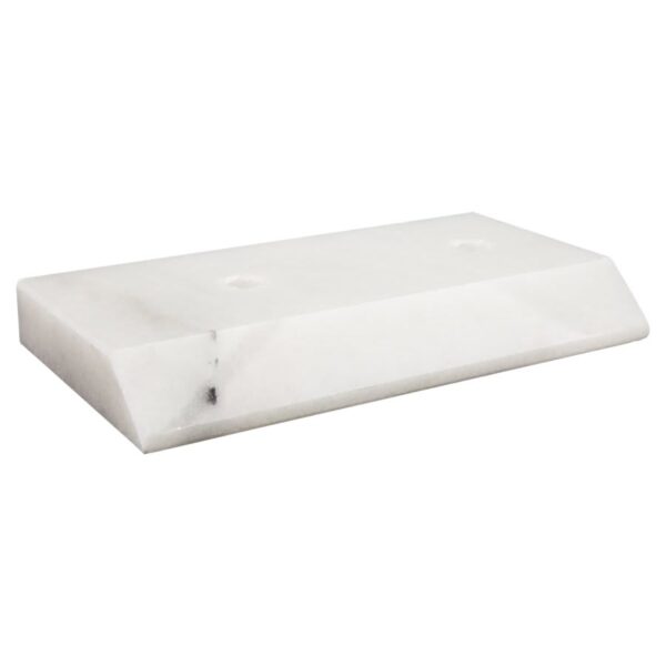 3 1/8" x 6" 2 Hole Countersunk White Slant Front Trophy Marble