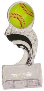 6 1/2" Black Softball Splash Sculpted Ice Award