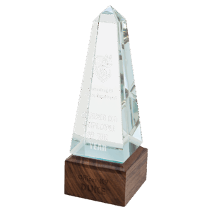 9" Obelisk Sierra Glass with Walnut Base