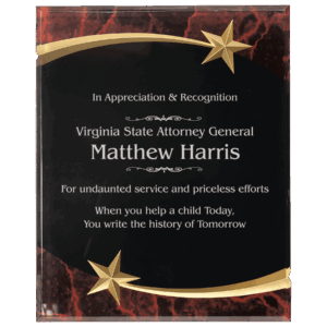 8" x 10" Red Marble Shooting Star Acrylic Plaque