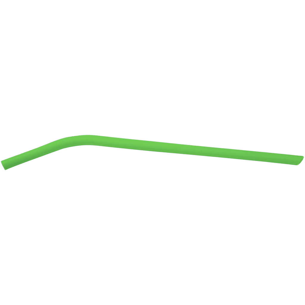 10" Green Small Silicone Straw