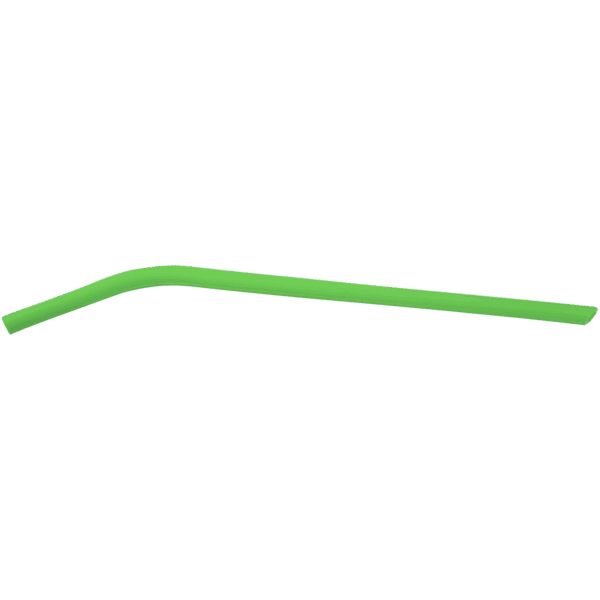 10" Green Small Silicone Straw