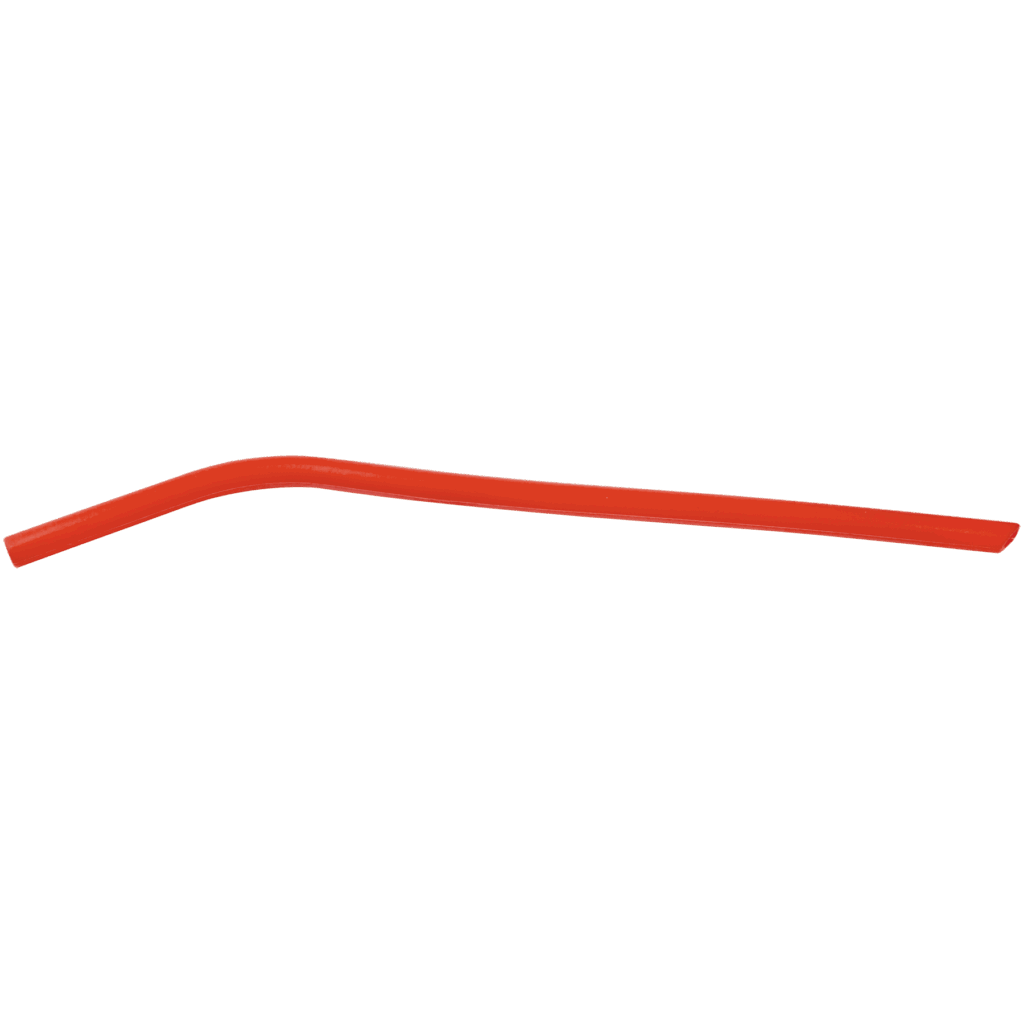 10" Red Small Silicone Straw