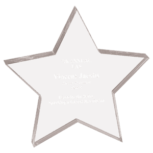 5" x 5" Clear Star Acrylic Paperweight