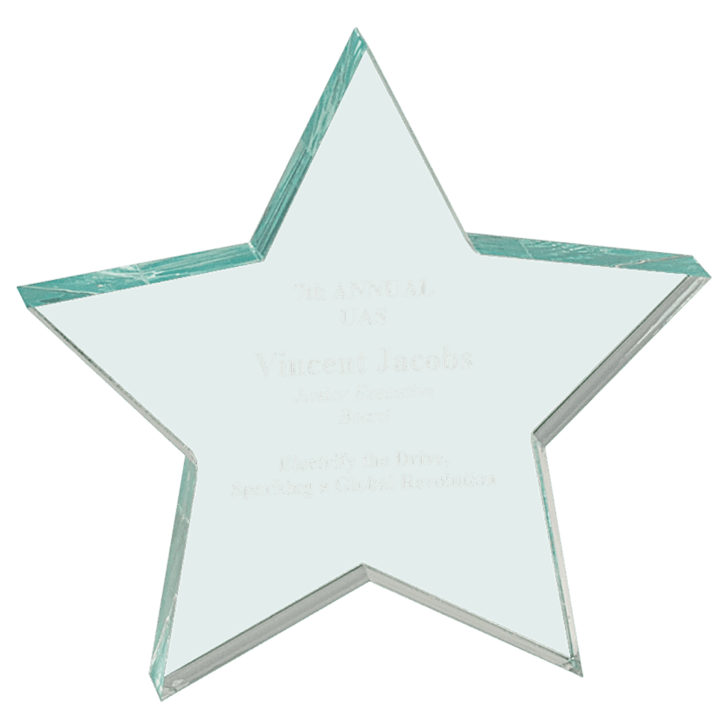 5" x 5" Jade Star Acrylic Paperweight