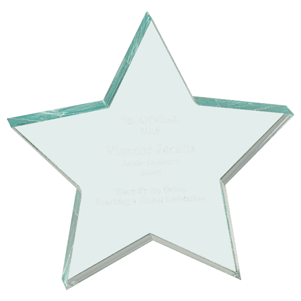 5" x 5" Jade Star Acrylic Paperweight
