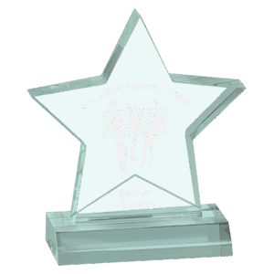 5" x 5" Jade Star Acrylic Award with 4" Base