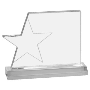 7 1/4" x 5 1/4" Clear Star Page Acrylic with 7 1/2" Base