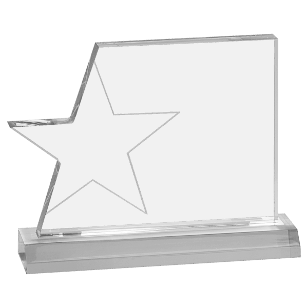 7 1/4" x 5 1/4" Clear Star Page Acrylic with 7 1/2" Base
