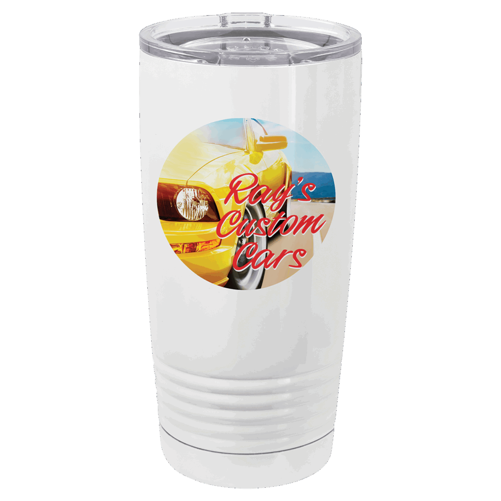 Sublimatable Polar Camel 20 oz. White Vacuum Insulated Tumbler w/Lid