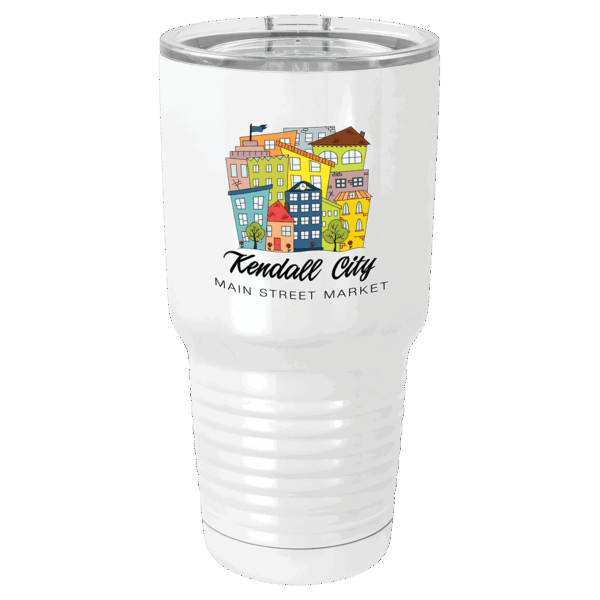 Sublimatable Polar Camel 30 oz. White Vacuum Insulated Tumbler w/Lid