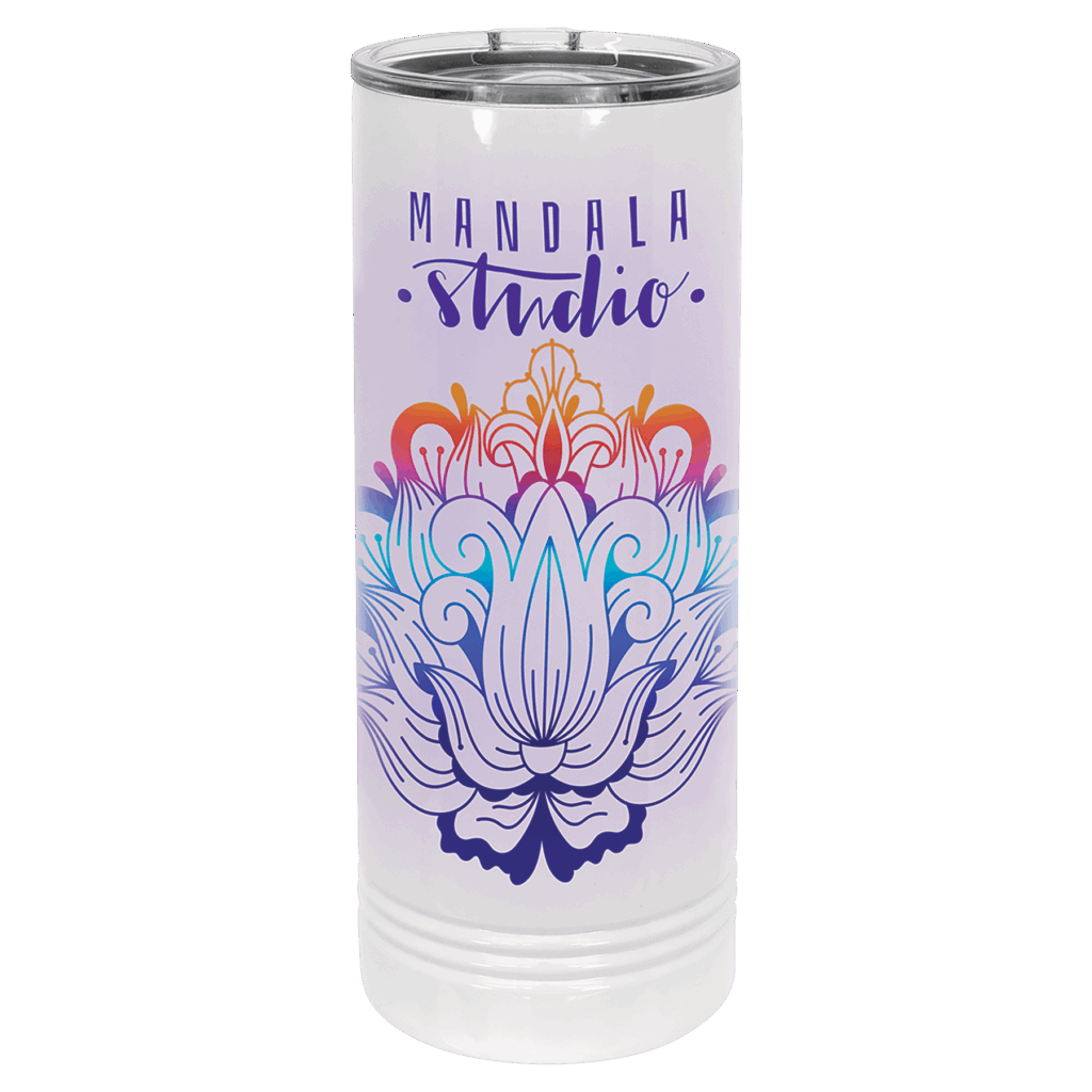 Polar Camel 22 oz. White Sublimatable Skinny Tumbler with Slider Lid