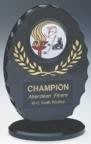 6 3/8" Black/Gold Standing Oval