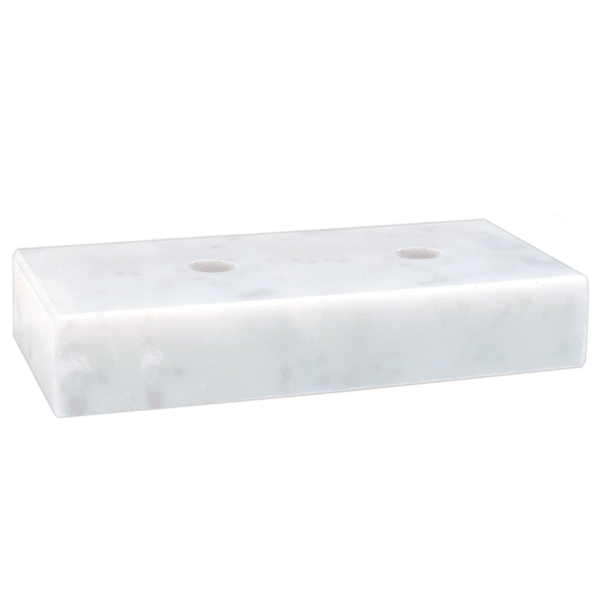 2 1/2" x 6" White 2 Hole Countersunk Trophy Marble