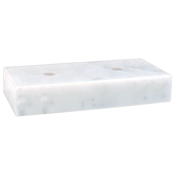 2" x 4" White 2 Hole Countersunk Trophy Marble
