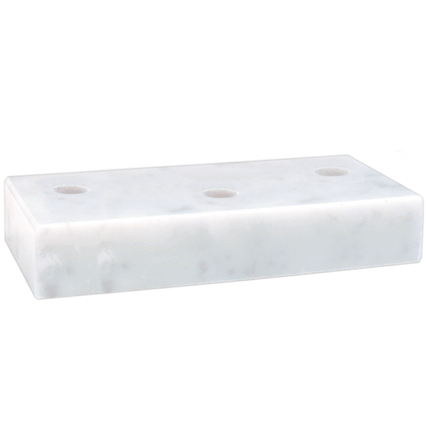 3" x 7 1/2" White 3 Hole Countersunk Trophy Marble