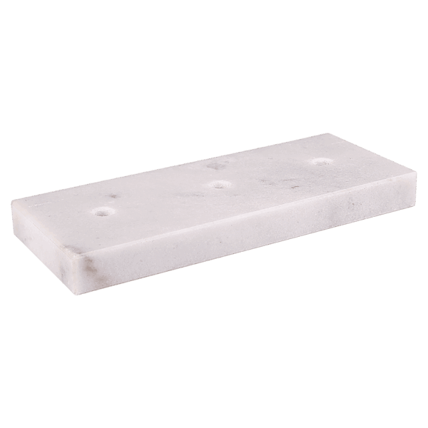 3 1/2" x 8 1/2" White 3 Hole Countersunk Trophy Marble Base