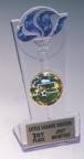 8" Clear/Blue Torch Stand