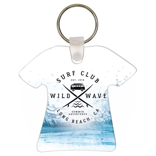 2.75" x 2.5" Gloss White Unisub Aluminum Sublimatable T-Shirt Keychain