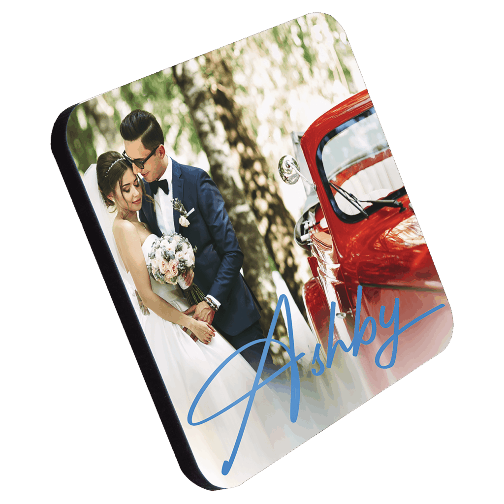 3.78" x 3.78" Premium Square Coaster with Cork Backing