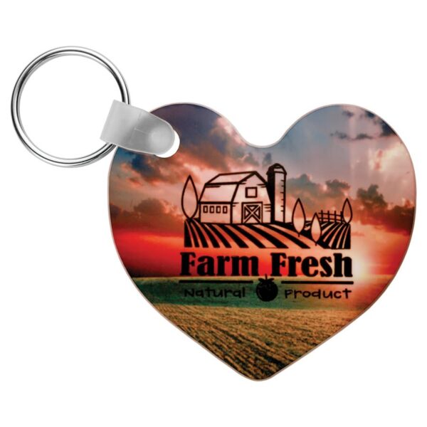 2.25" x 2.5" Unisub Gloss White FRP Sublimatable Heart 2-Sided Keychain