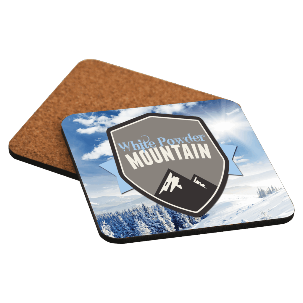 3.75" x 3.75" Gloss White Unisub MDF Square Coaster with Cork Back