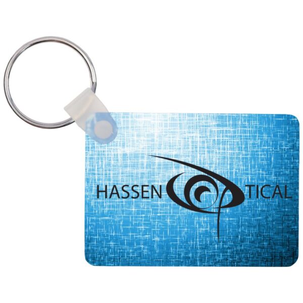 1.6" x 2.25" Gloss White Unisub Aluminum Sublimatable Rectangle Keychain