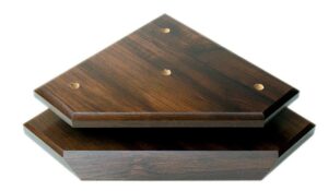 Base Only 8 1/4" x 8 1/4" x 3/4" Value Cherry Finish Slant Front 3-Post Base