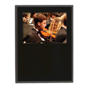 9" x 12" Value Matte Black Finish Slide-In Frame Plaque with 7" x 5" Window
