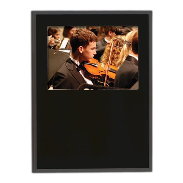 9" x 12" Value Matte Black Finish Slide-In Frame Plaque with 7" x 5" Window