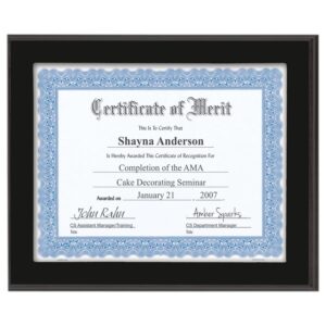 12" x 10" Value Matte Black Finish Slide-In Frame Plaque 10" x 8" Window