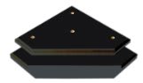 8 1/4" x 8 1/4" x 3/4" Value Matte Black Finish Slant Front 3-Post Set