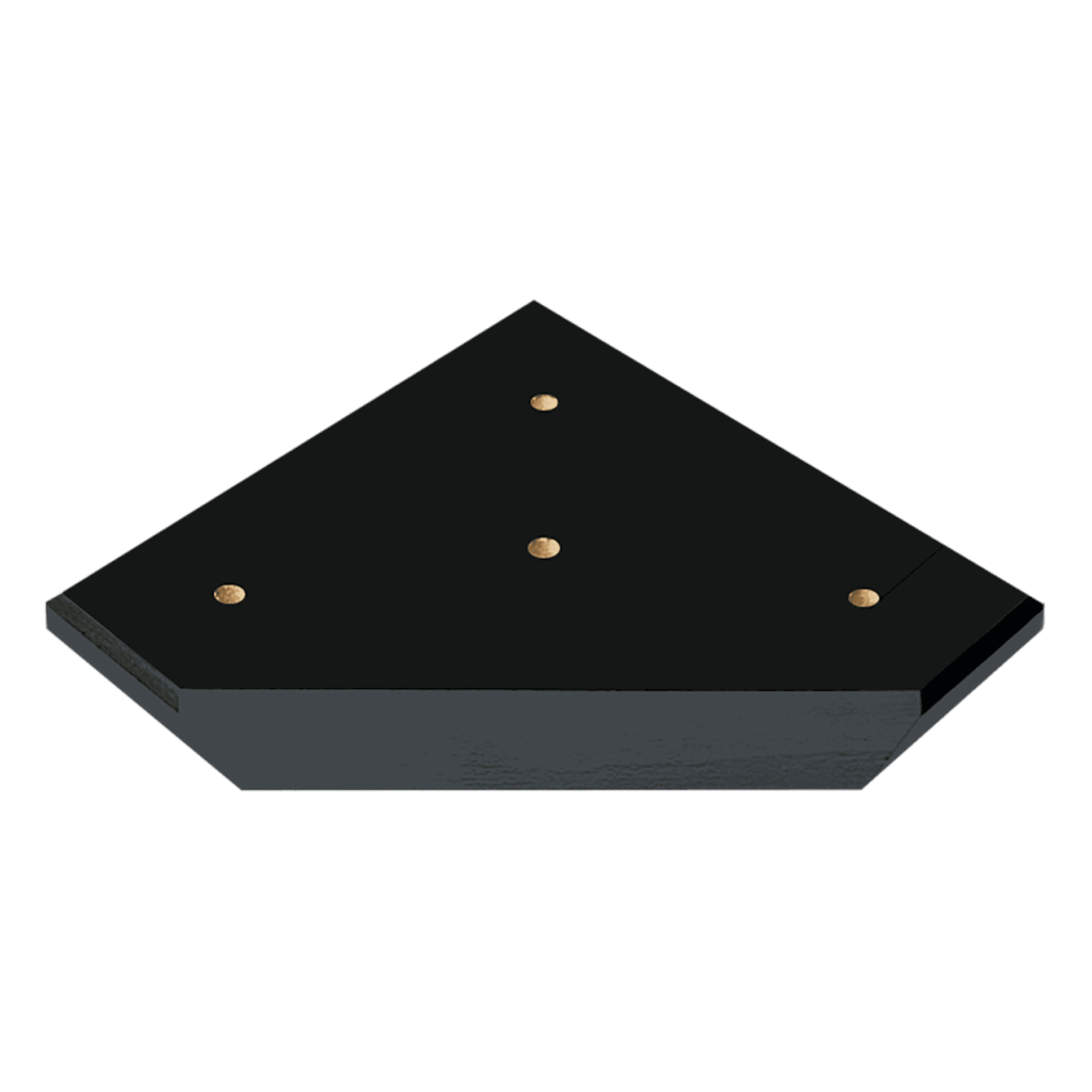 8 1/4" x 8 1/4" x 3/4" Value Matte Black Finish Slant Front 3-Post Base Only