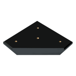 8 1/4" x 8 1/4" x 3/4" Value Matte Black Finish Slant Front 3-Post Base Only