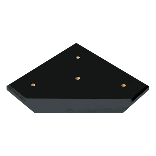 8 1/4" x 8 1/4" x 3/4" Value Matte Black Finish Slant Front 3-Post Base Only