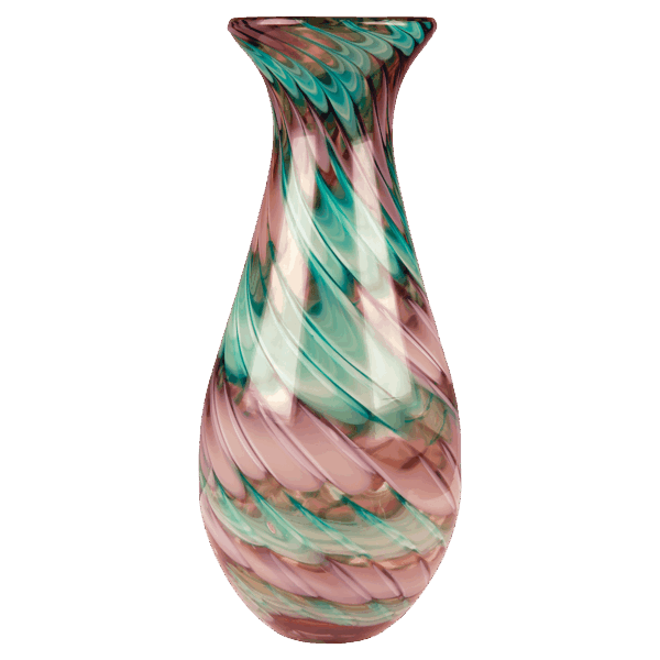 14 1/2" Swirl Art Glass Vase