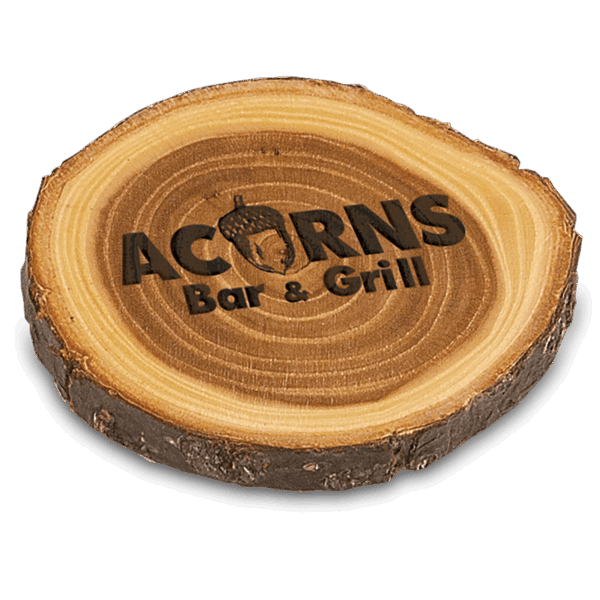 4" Old West Log Elmwood Coaster