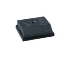 3 1/8" x 3 5/8" Blk Marble Centerhole Countersunk Whtd Plastic Base w/ Step Edge