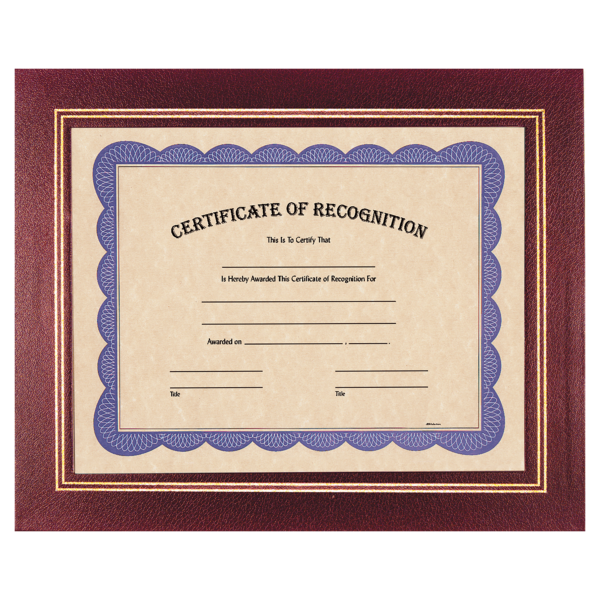 13 1/4" x 10 3/4" Burgundy Certificate Holder