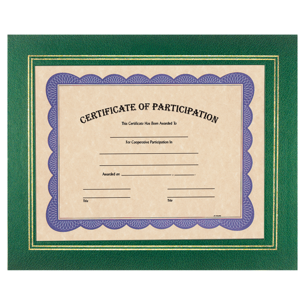 13 1/4" x 10 3/4" Green Certificate Holder