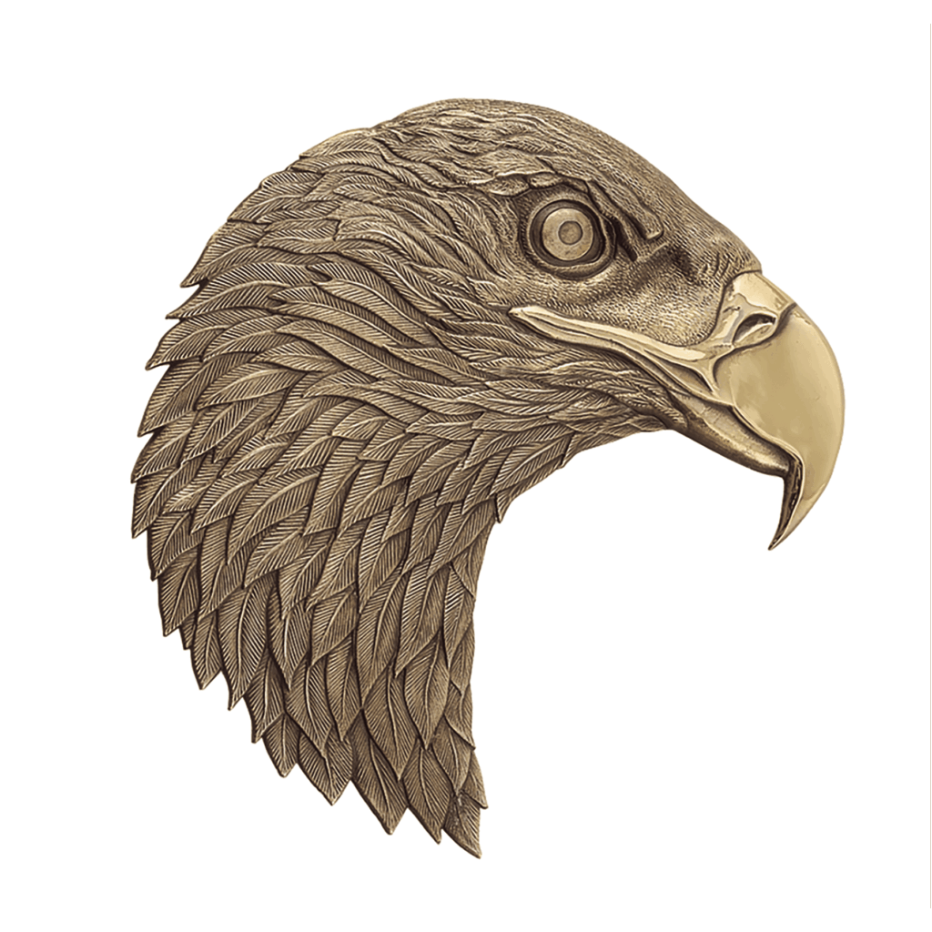 5 1/8" x 5 5/8" Antique Bronze Eagle Head