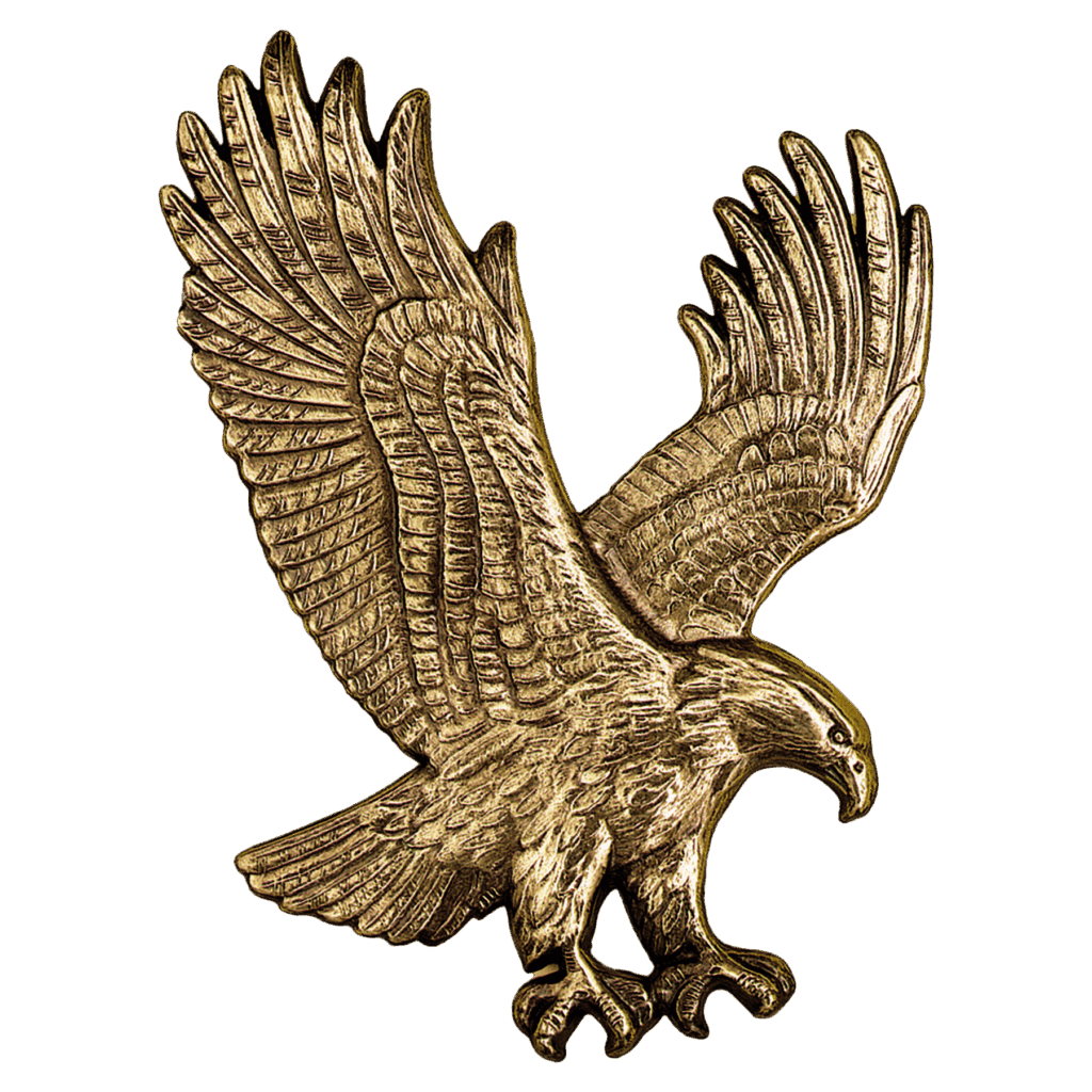 4" x 4 1/2" Antique Bronze Eagle Relief