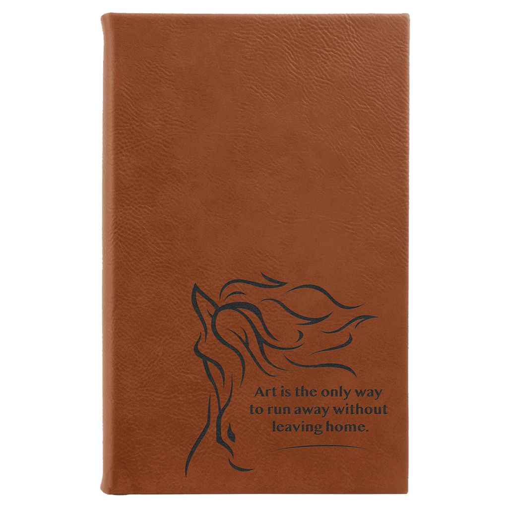 5 1/4" x 8 1/4" Rawhide Laserable Leatherette Sketch Book with Unlined Notepad