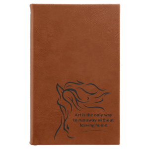 5 1/4" x 8 1/4" Rawhide Laserable Leatherette Sketch Book with Unlined Notepad