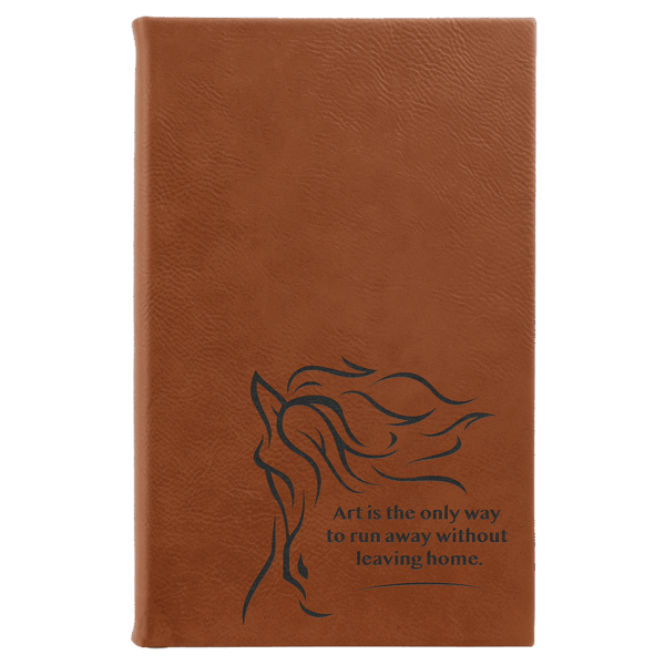 5 1/4" x 8 1/4" Rawhide Laserable Leatherette Sketch Book with Unlined Notepad