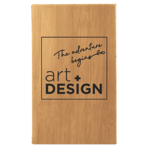 5 1/4" x 8 1/4" Bamboo Laserable Leatherette Sketch Book with Unlined Notepad