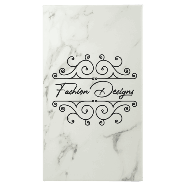 5 1/4" x 8 1/4" White Marble Laserable Leatherette Sketch Book with Unlined Notepad