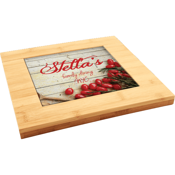 9" x 9" Bamboo Trivet with Recessed Area for 6" Tiles